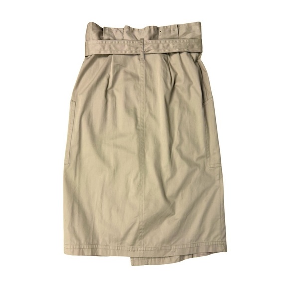 Banana Republic Heritage Button Midi Skirt Tan Paperbag Cargo Preppy Utility - Picture 4 of 9